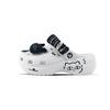 Crocs Классические сабо на платформе из ЭВА с ручной росписью «Черный кот», милые и универсальные, классический нишевый кампусный стиль, обувь с отверстиями, унисекс, белые