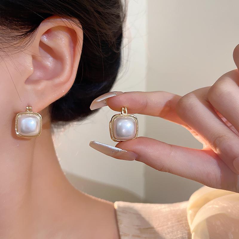 Корейские двухсторонние жемчужные серьги: Французский ретро, универсальный, элитный стиль для женщин