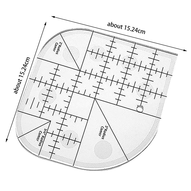 Многофункциональная угловая режущая линейка акриловая противоскользящая швейная линейка с круглым краем шаблон линейка сделай сам шитье пэчворк линейка