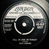 7inch Record FATS DOMINO - Fell In Love On Monday 45HLP9327 London Records, 1961 UK Rock Used