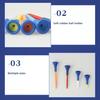 5Pcs Golf Tees Unbreakable Plastic Golf Tees Bulk with Wide Soft Rubber Cap Reduces Friction