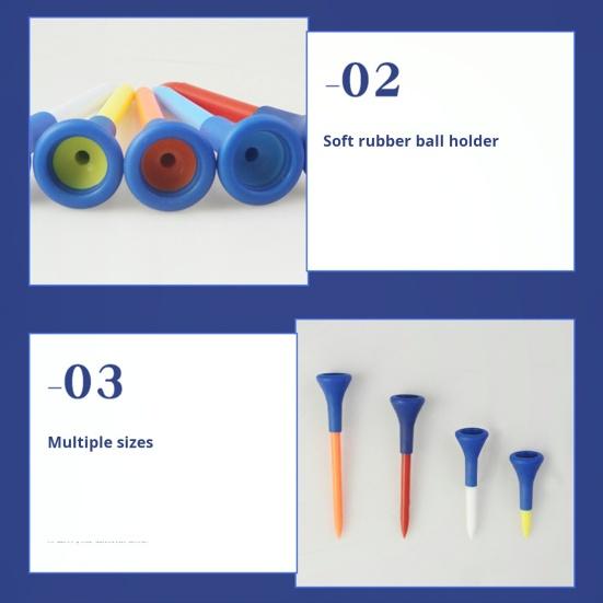 5 шт. футболок для гольфа, небьющиеся пластиковые футболки для гольфа оптом с широким мягким резиновым колпачком, уменьшающим трение