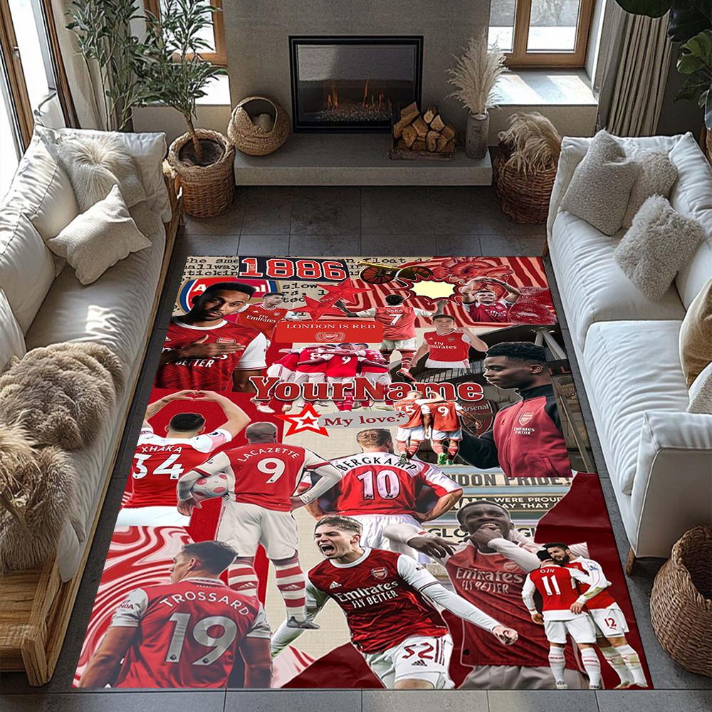 Arsenal Customize Text Carpet Suitable for Bedrooms Entryway Balcony Decorate room Anti-slip Rug Office home decor Best for Christmas
