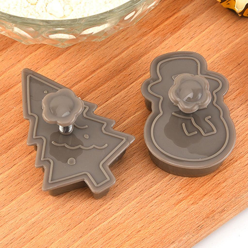 Рождественский резак для печенья Санта-Клауса, тиснение, пластиковый весенний резак для печенья, набор из 4 шт.