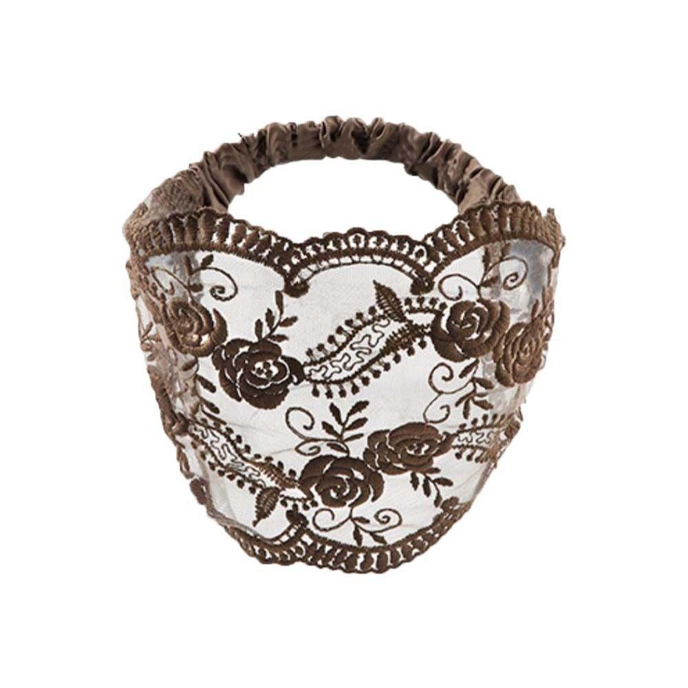 Non Slip Mesh Hollow Hairbands Transparent Wide Side Head Wrap Sweet Lace Flower Headband  Party