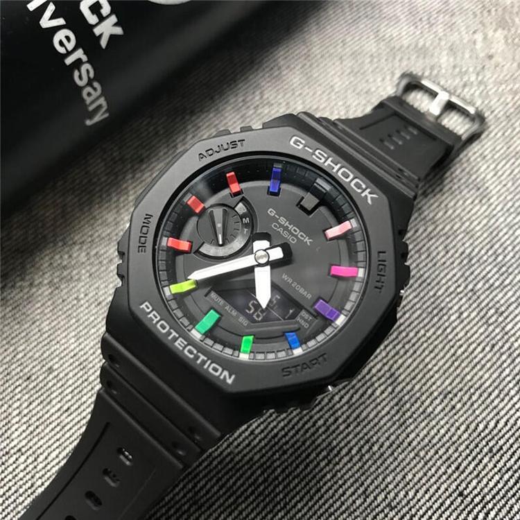Casio G-Shock Farmhouse Oak X IFLW Коллаборация Восьмиугольные Водонепроницаемые Спортивные Кварцевые Часы Ремешок из Смолы Мужские часы Черные GA-2100-1AER-IFLW