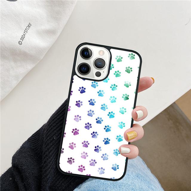 Лапы Рисунок Лап Милый Чехол для Телефона Собака Кошка Для iPhone 17 Air 15 16 Pro Max 14 13 12 11 Pro Max Plus Coque