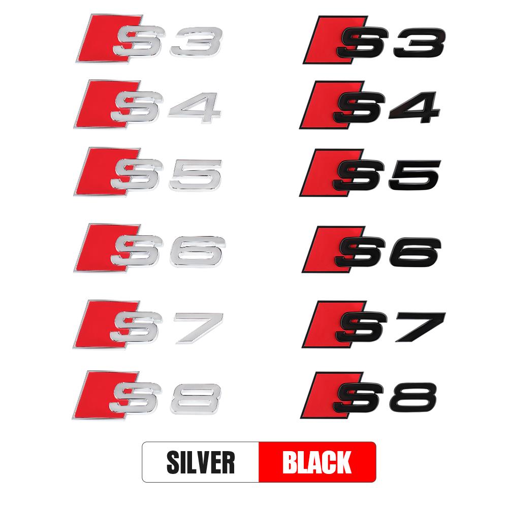 ABS Car Body Rear Trunk S3 S4 S5 S6 S7 S8 Emblem Sticker for Audi Sline A4 A5 S3 S5 A3 8p 8v b6 b8 S8 S4 B9 C7 Auto Accessories