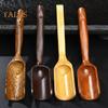 Wooden Tea Spoon Long Handle Comfortable Grip Loose Tea Measuring Scoop Shovel Chinese Kung Fu Tea Accessory