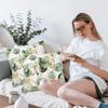 Set of 2 Eucalyptus Throw Pillow Covers 18 x 18 Inch - Soft Watercolor Gold Green Leaf Decorative Cases for Couch Bed Sofa Modern Home Decor