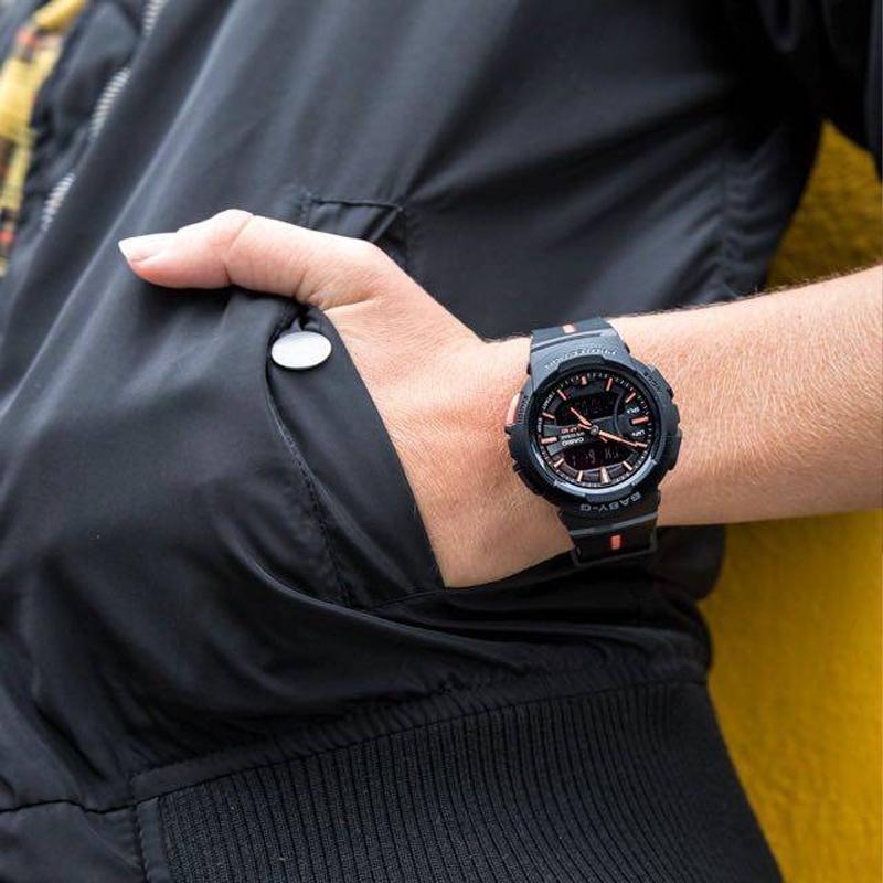 Casio Серия CASIOBABY-G, модный и привлекающий внимание двухцветный механизм, кварцевый механизм, полимерный ремешок, японские и корейские часы, BGA-240L-1A