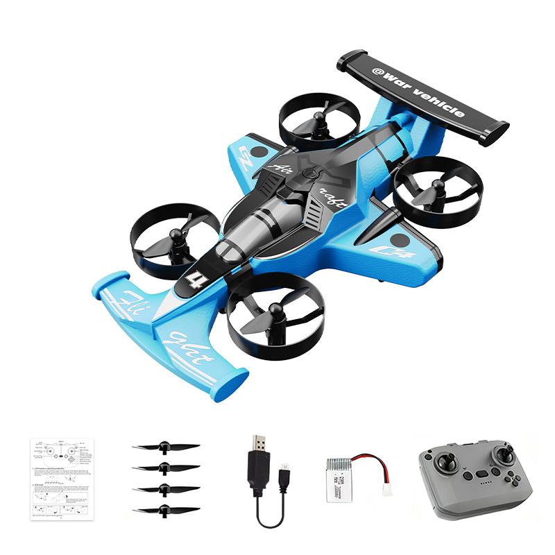 Нетоксичный Мини-дрон 2-в-1 Воздушно-наземный Летающий Автомобиль 2,4G Двойной Режим Квадрокоптер Гоночный Профессиональный Радиоуправляемый Автомобиль Детская Внедорожная Игрушка Подарок для Ребенка и Взрослого