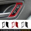 2PCS Real Carbon Fiber Car Door Lock Panel Frame Decorative Sticker For Volkswagen Scirocco 2009-2016 Interior Accessories