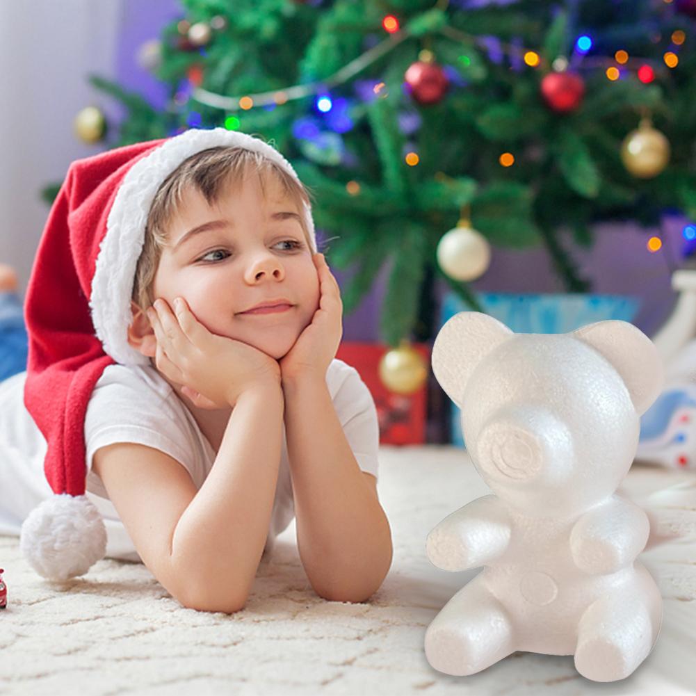 Пенопластовая роза пенопластовый медведь 20 см пенопластовые цветы медведь белая форма медведя для свадьбы Дня святого Валентина для украшения дома