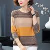 Knitted Bottoming Shirt T-shirt Large Size Spring and Autumn Round Neck Long-sleeved Women's Tops