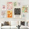 Абстрактная цветочная ярмарка, винтажная акварель, настенная живопись на холсте, плакаты на скандинавскую тему и принты, настенные панно для декора гостиной