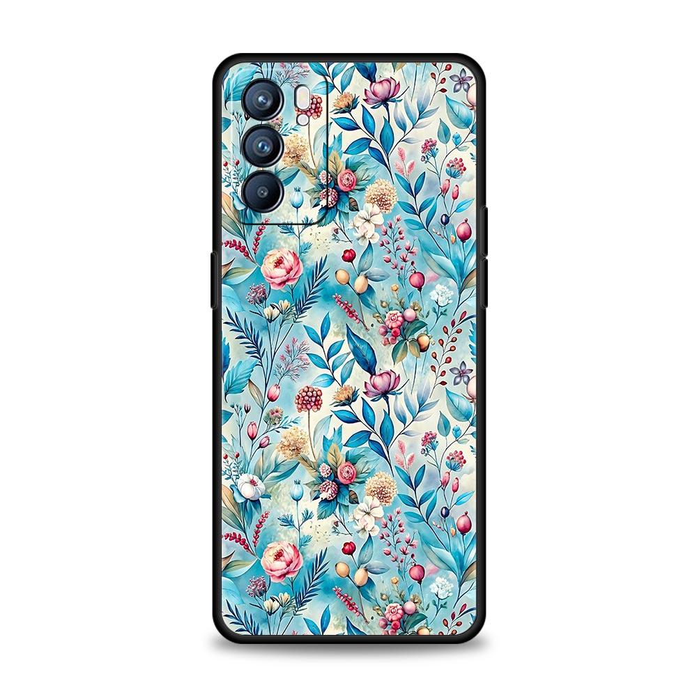 Oil Painting Flowers Pattern Design Phone Case For Oppo Reno 13 12 11 10 7 F Find X5 X6 A98 A80 A79 A78 A57 A54 A17 Pro Soft TPU