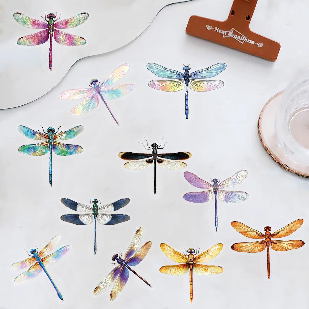 50PCS Cartoon Colour Dragonfly Stickers Graffiti Nostalgia Decals Laptops Phone Luggage Scrapbook Cool Guitar Waterproof Sticker