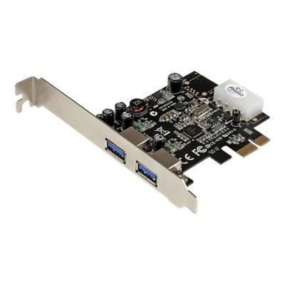 Carte contrôleur PCIe à 2 ports USB 3.0 avec UASP - Carte contrôleur PCI Express à 2 ports USB 3.0 - Alimentation LP4 - PEXUSB3S25