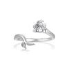 WOSTU 925 Sterling Silver Mermaid Opening Ring For Women Ocean Jewelry Holiday Gift Mermaid Tail Adjust Rings Anillo Party Gift