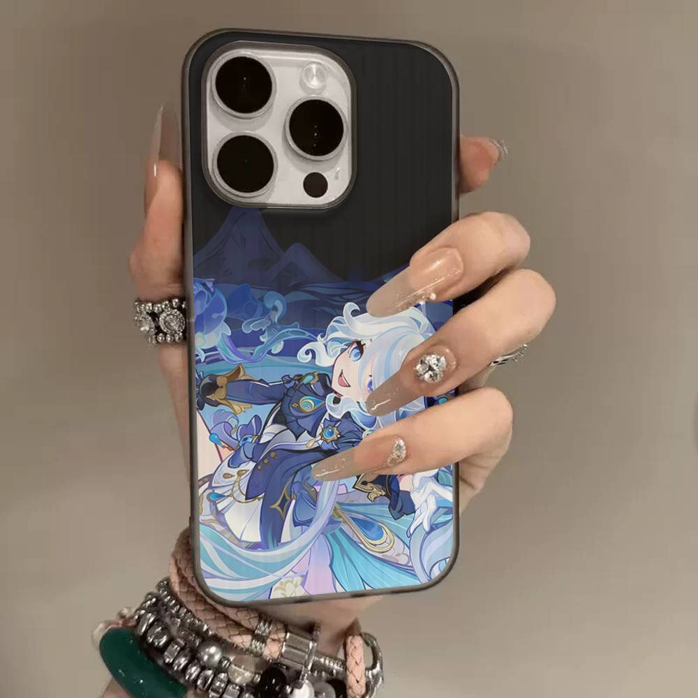 Игровой чехол F-furina Wave Corrugated для iPhone 17 Air 16 15 14 13 11 12 Pro Max Plus Матовый чехол