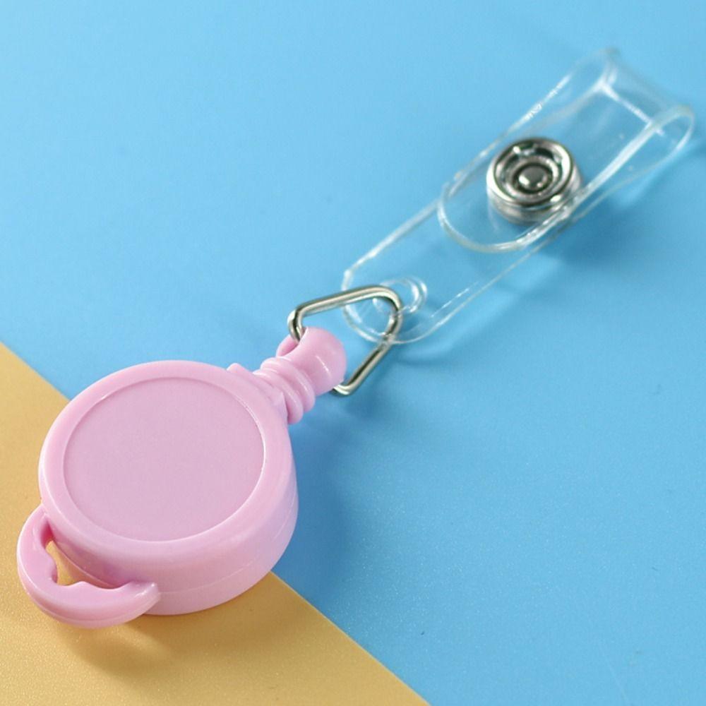 Бейджхолдер с клипсой и ретрактором для бейджа, защита от потери, легко вытягиваемая пряжка, школьные принадлежности