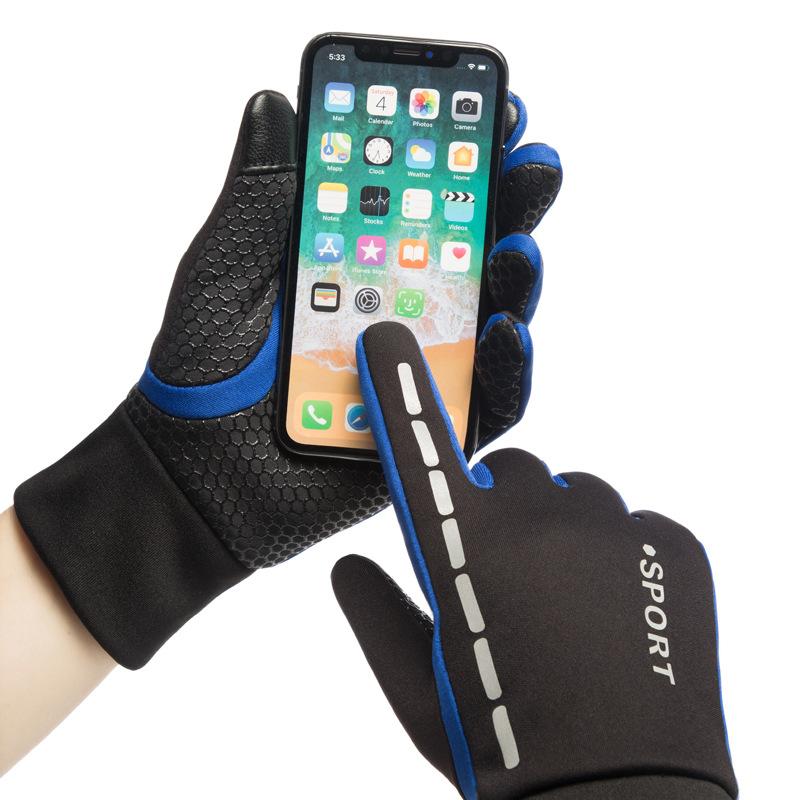 Unisex Winter Warm Gloves, Touchscreen Fleece Lined Waterproof Anti-Slip Climbing Cycling Full-Finger Gloves