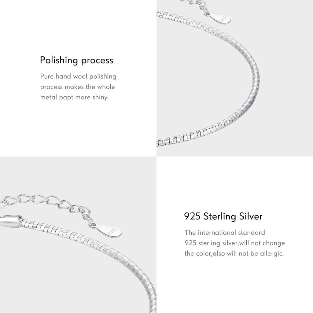 MODIAN Solid 925 Sterling Silver Classic Basic Snake Chain Bracelet Elastic Simple Bangle For Women Fine Jewelry Birthday Gift