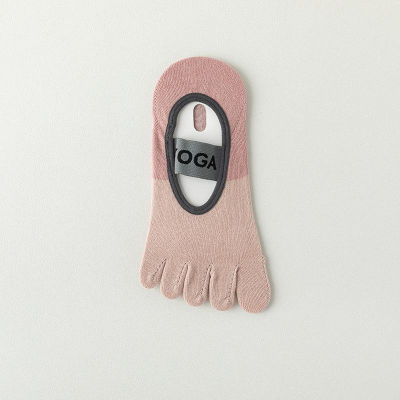 Женские носки для йоги с пятью пальцами, силиконовые нескользящие бандажные носки для балета, пилатеса, дышащие хлопковые спортивные носки с открытой спиной для танцев в помещении