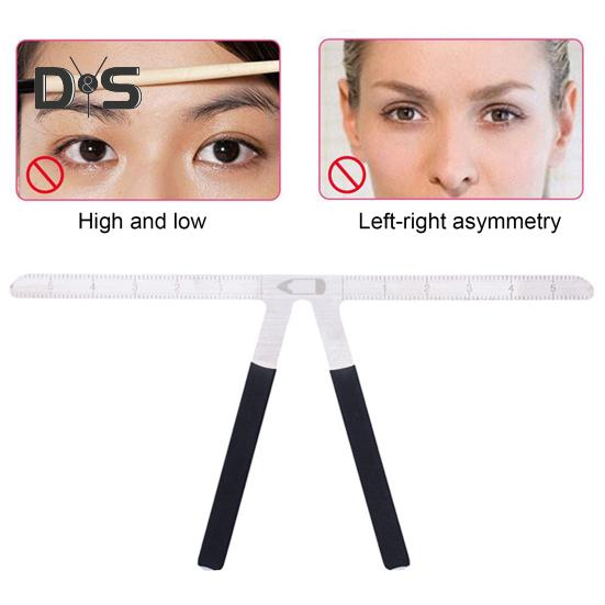 Измерительная линейка для бровей из нержавеющей стали, штангенциркуль золотого сечения для бровей, 3-точечная измерительная линейка, направляющая для микроблейдинга бровей, измерительный инструмент