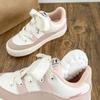 BE-6832 latex insole/2025 spring new bread shoes women's shoes board shoes niche round head casual white shoes