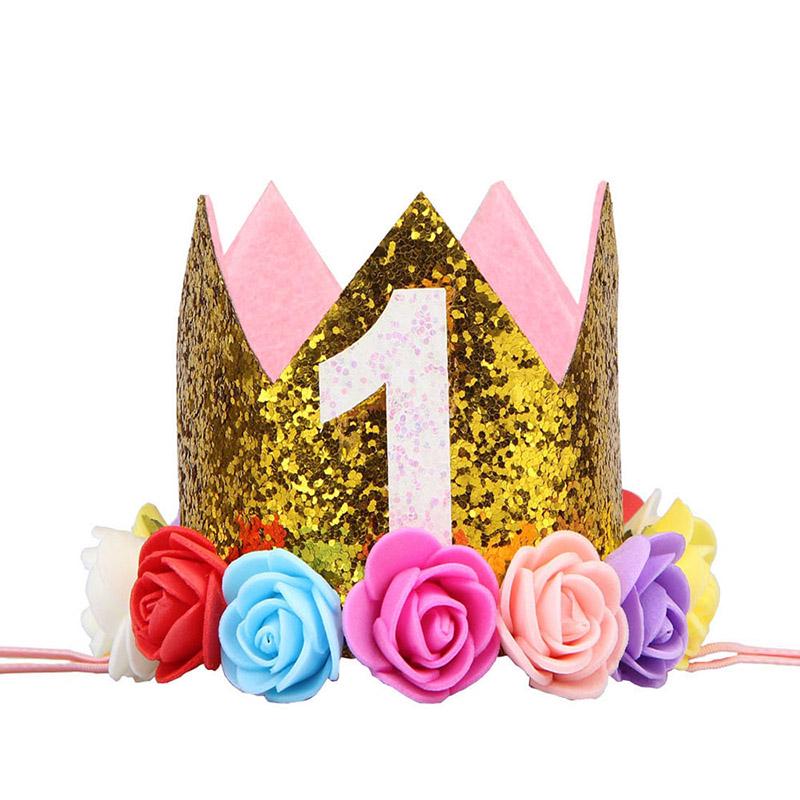 Головной убор на день рождения шляпа корона детский номер фото цветок вечеринка 1 шт день рождения ребенок корона выступление повязка на голову повязка на голову аксессуары