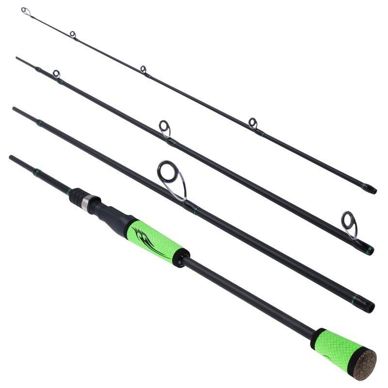 Fishing Rods 2.1/2.4M Portable Carbon Fiber Spinning Fishing Pole Travel Saltwater Freshwater Rod
