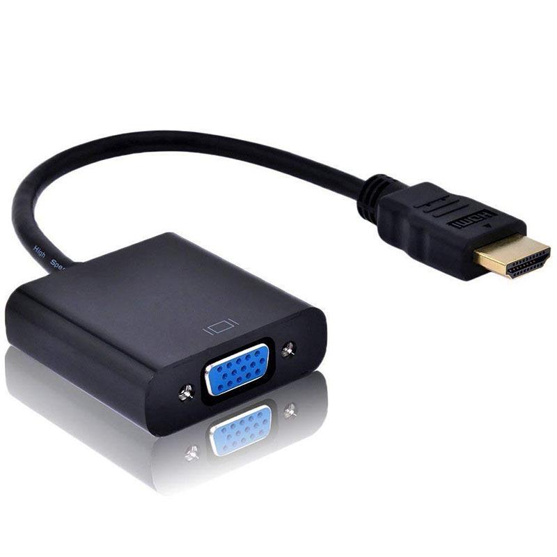 Кабель-переходник, совместимый с HDMI на VGA (черный)