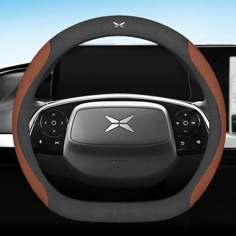 Кожаный чехол на руль автомобиля для Xpeng G6 2024, дышащий, нескользящий, автостайлинг, аксессуары для интерьера автомобиля