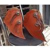 New Western Tapaderos Stirrups Saddle Floral Tooled Handmade Sewn Leather Heavy Duty Sold In Pair Set