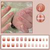 24PCS Gradient Plaid Fake Nails Short Artificial Nail Tips Press On Nails Artificial Manicure Tool Nail Tips Wearable Fake Nails