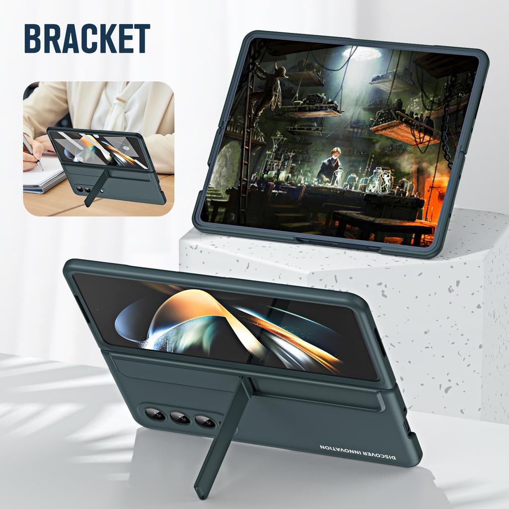 Чехол для телефона Samsung Fold4 S Pen Slot для Samsung Galaxy Z Fold4 Fold 4 с полной защитой, закаленное стекло, пленка, чехлы