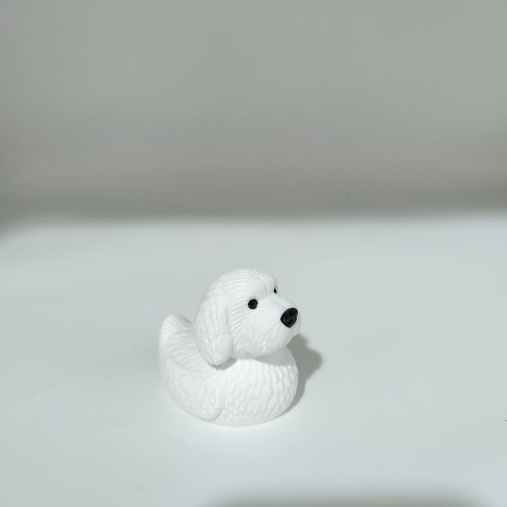 Cute White Dog Duck Statue Ornament, Funny Dog Shaped Duck Statue Home Desktop Decoration, Thanksgiving, Valentine's Day