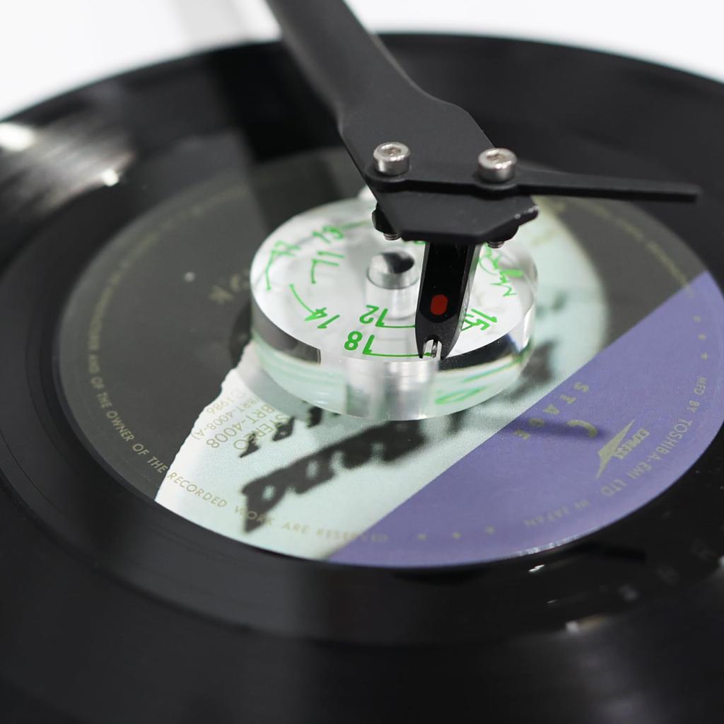 Record Adapter for EP Record Player Accessories 45 RPM Adapter for Big Hole Records Clear Acrylic Material Distance Calibration Scale Included 7"