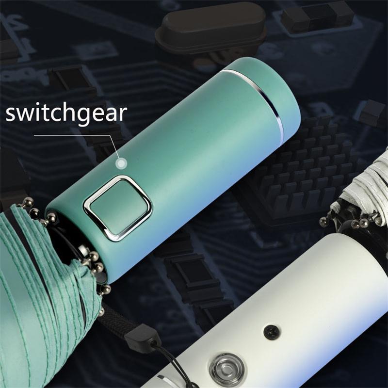 LED Light Foldable Umbrella 10 Bone Frame Intelligent Opening and Closing Rain or Shine Umbrella UV Umbrella Men Women Umbrellas