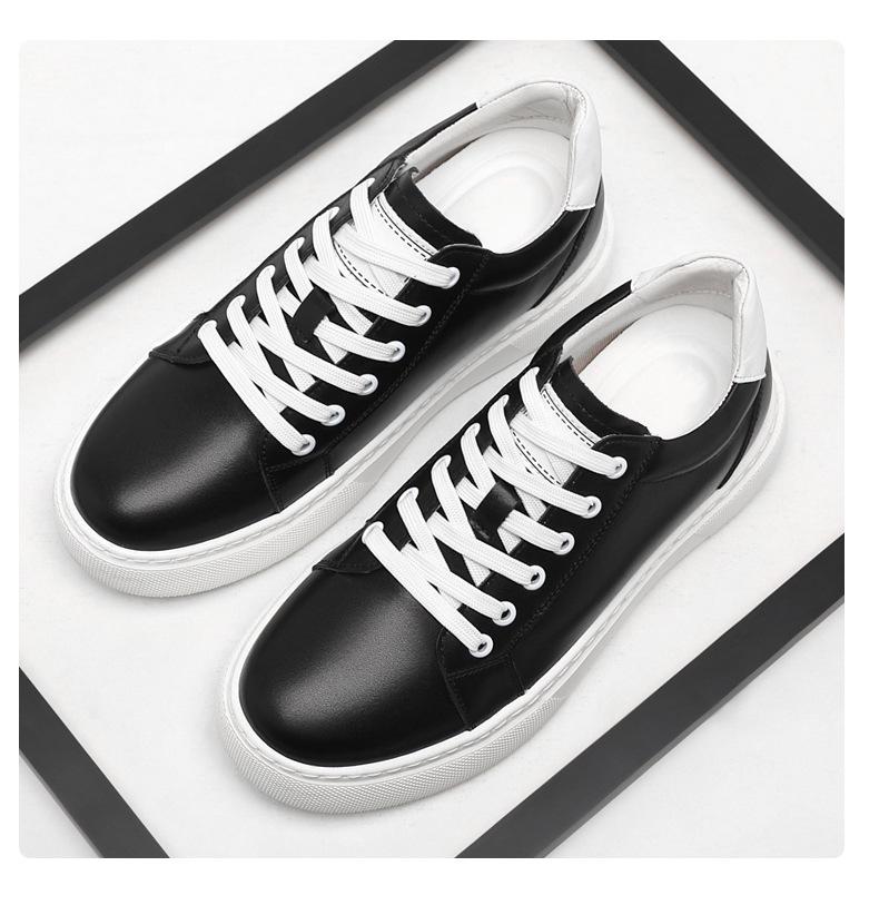 Men's 8cm Height-Boosting Casual White Sneakers