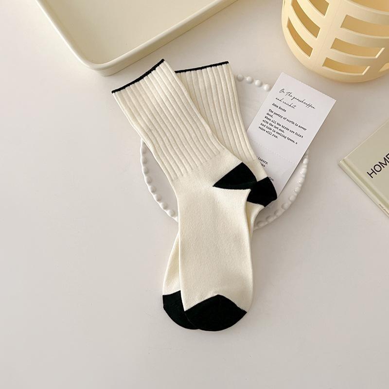 Кремовые носки для женщин без косточек средней длины универсальные свободные носки женские дезодорирующие носки для родов спортивные носки