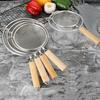 Stainless Steel Mesh Strainer with Wooden Handle Fine Mesh Filter Spoon Wire Sieve Sifter Metal Colander Skimmer Kitchen Supplies