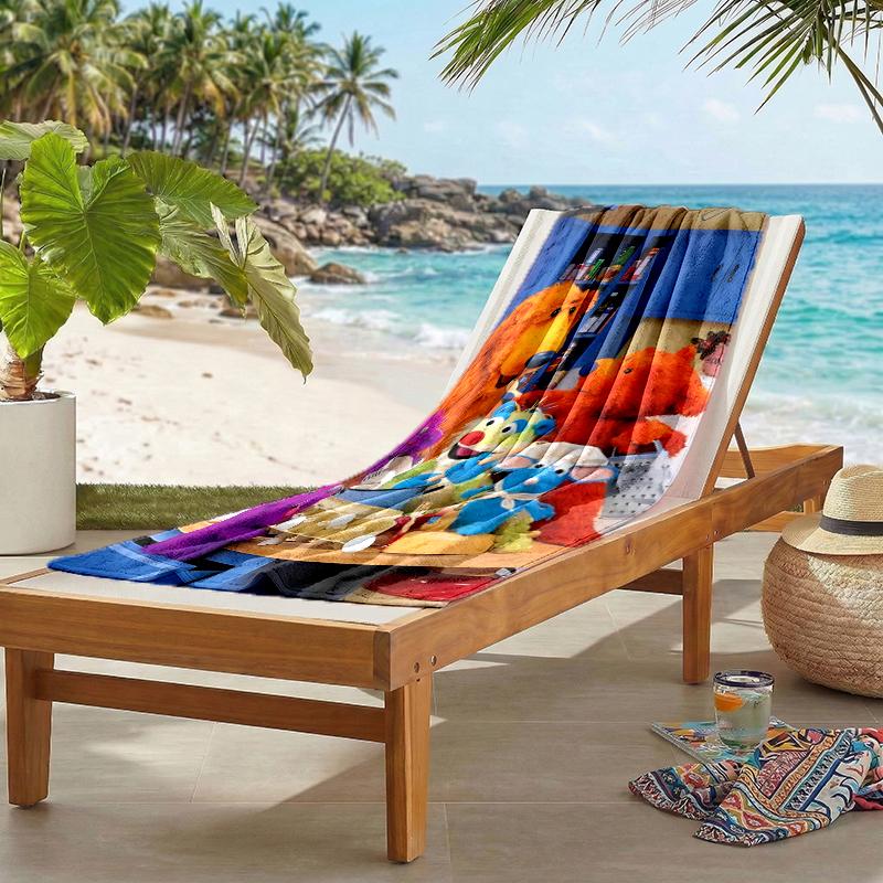 Bear Blue House Fashion Beach Towel: Ideal for Summer Adventures Soft, absorbent and quick drying suitable for swimming and bathing