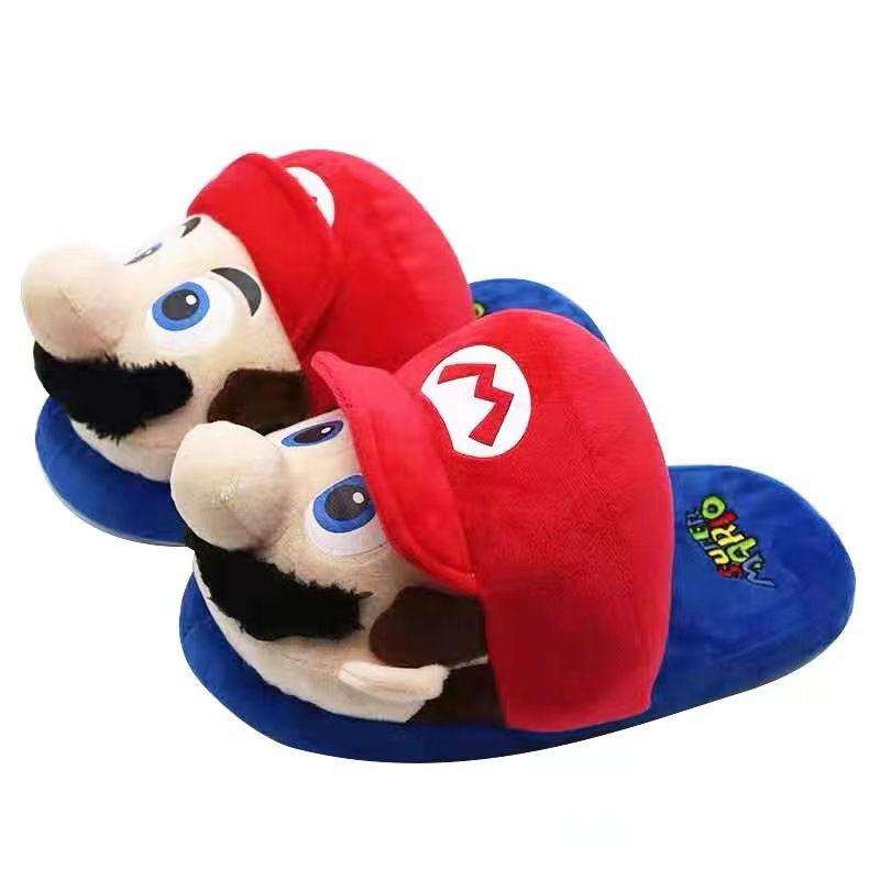 Super Mario Winter Warm Plush Men's Loafer Shoes Non-slip Comfy