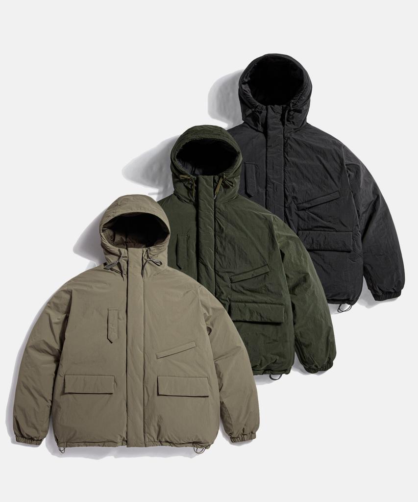Espionage Dyer Hooded Down Parka Black
