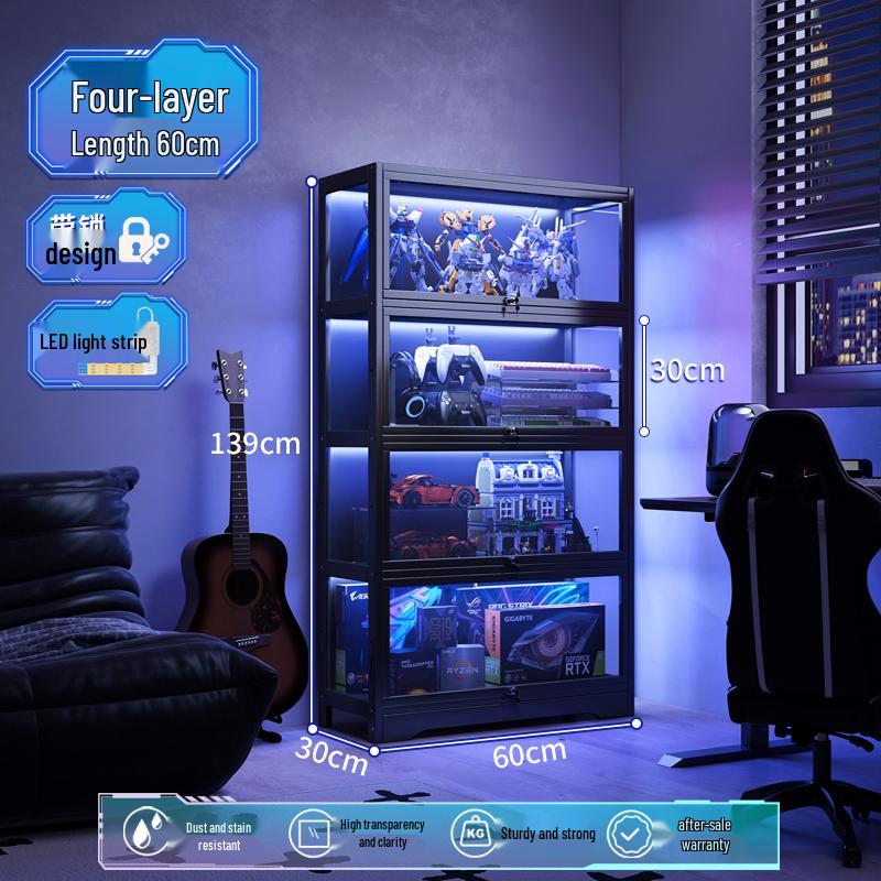 Акриловая стеклянная витрина с замком для игрушек и призов