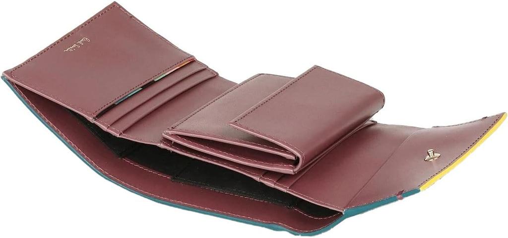 Бумажник Paul Smith с цветным краем Черный [Paul Smith] Женский тройного сложения