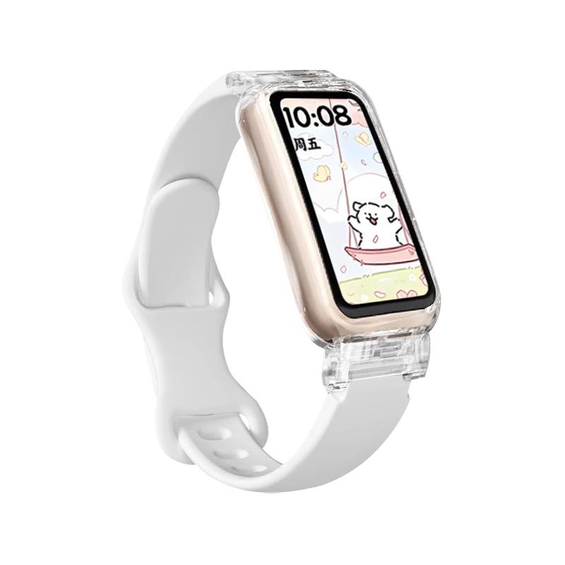 Прозрачный чехол+Ремешок для Huawei Band 10/9/8 Аксессуары Спортивный силиконовый браслет pulseira correa для Huawei Band 10 9 NFC/8 NFC